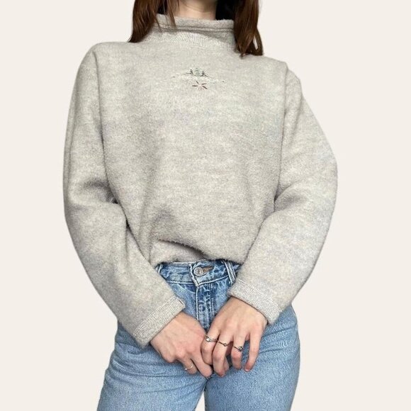 2000s vintage soft fleece embroidered Alaska pullover Medium - Picture 4 of 7